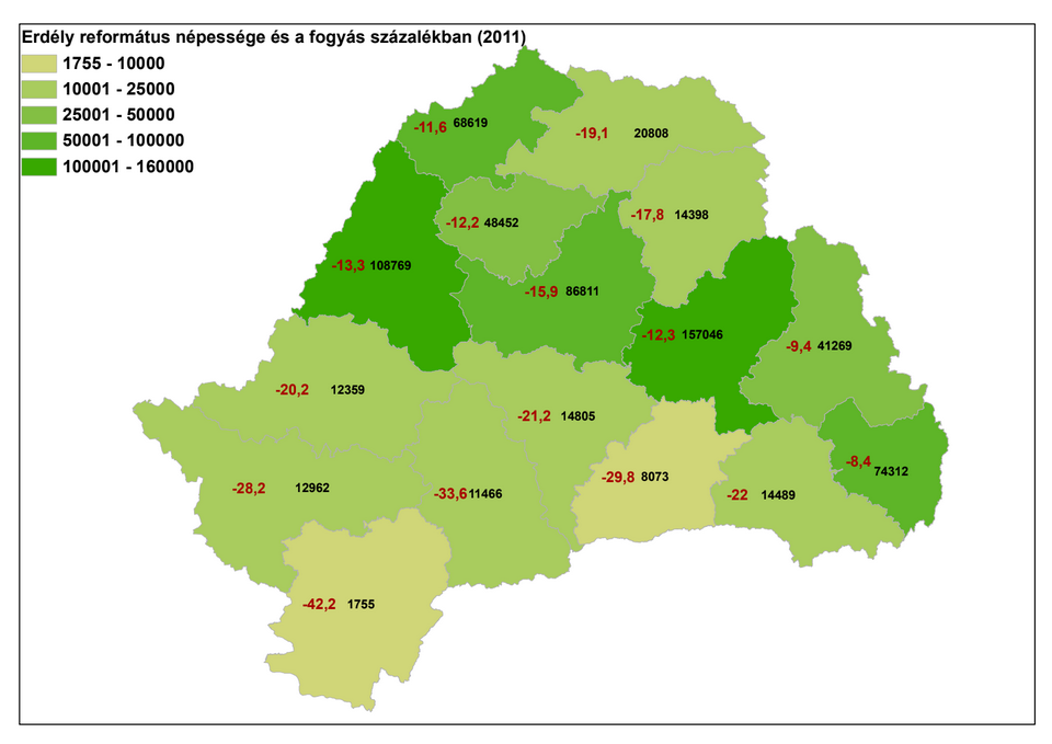 terkep reformatus 2011 megye